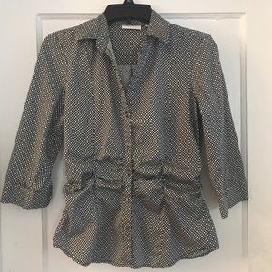 New York & Company Cinched Blouse Long Sleeve